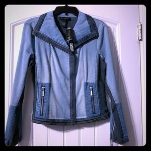 NWT INC Denim Moto Jacket